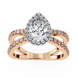 Pear Halo Split Shank Ring