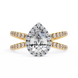 Pear Halo Split Shank Ring