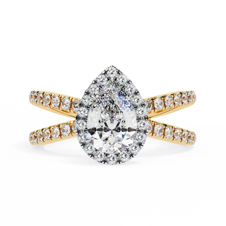 Pear Halo Split Shank Ring 