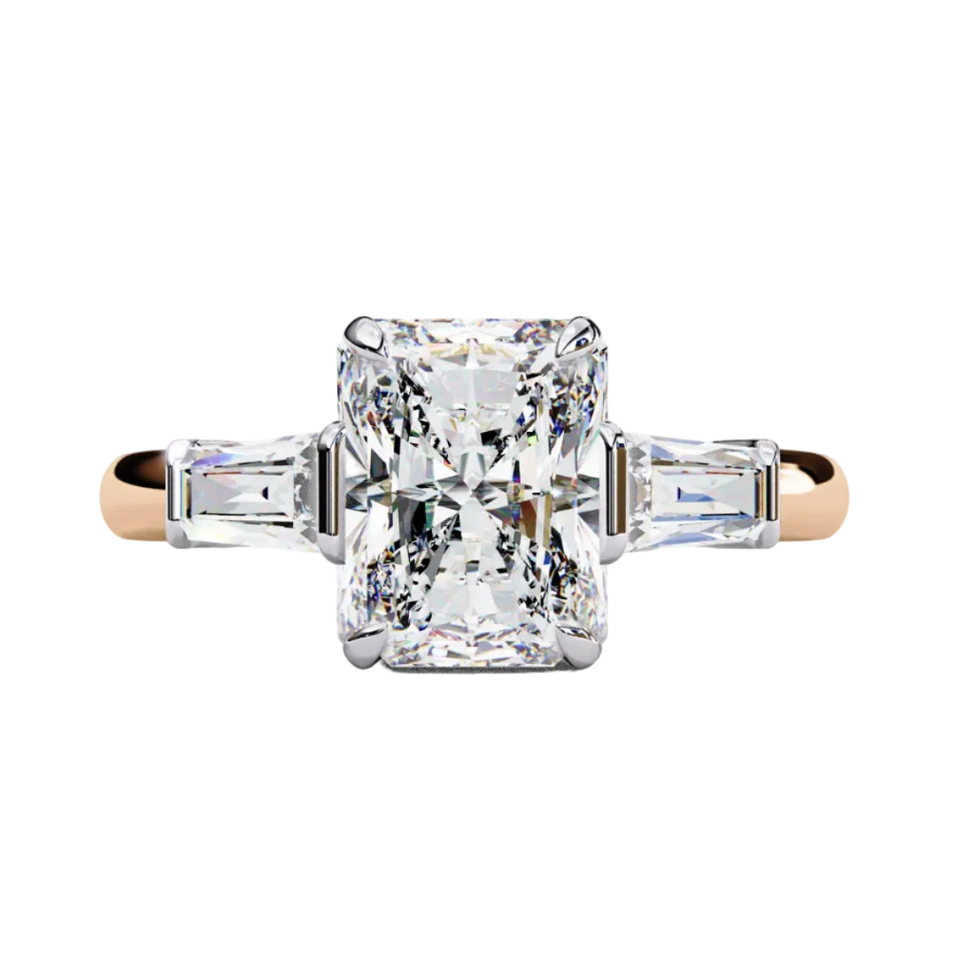 Radiant Diamond Three Stone Ring
