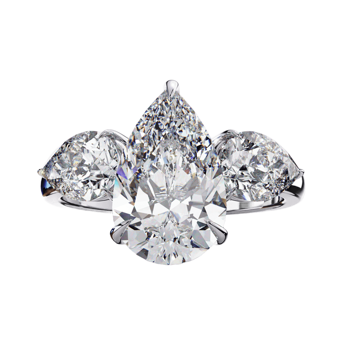 Pear Diamond Three Stone Ring