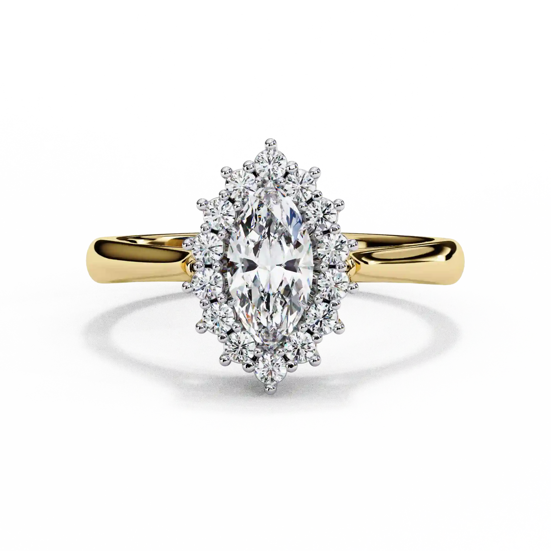 Vintage Marquise Halo Diamond Ring