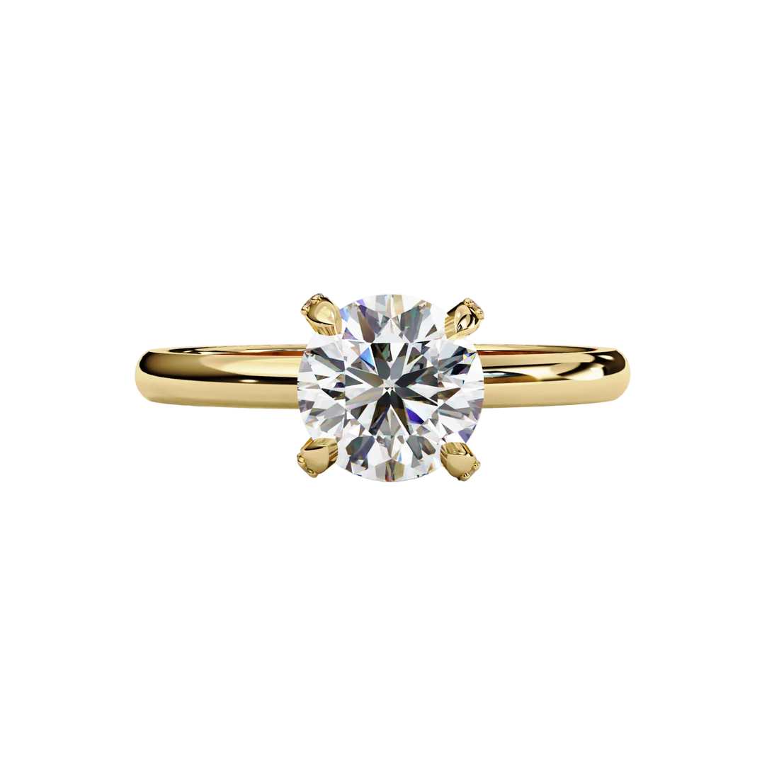 Round Hidden Halo Solitaire Ring