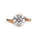 Round Brilliant Diamond Semi-Bezel Solitaire Ring with Twisted Crossover Band