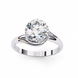 Round Brilliant Diamond Semi-Bezel Solitaire Ring with Twisted Crossover Band