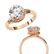 Round Brilliant Diamond Semi-Bezel Solitaire Ring with Twisted Crossover Band