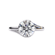 Round Brilliant Diamond Semi-Bezel Solitaire Ring with Twisted Crossover Band