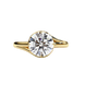 Round Brilliant Diamond Semi-Bezel Solitaire Ring with Twisted Crossover Band
