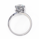 Round Brilliant Diamond Semi-Bezel Solitaire Ring with Twisted Crossover Band