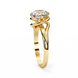 Round Brilliant Diamond Semi-Bezel Solitaire Ring with Twisted Crossover Band