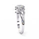 Round Brilliant Diamond Semi-Bezel Solitaire Ring with Twisted Crossover Band