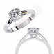Cushion Cut Diamond Cathedral Solitaire Engagement Ring