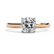 Cushion Cut Diamond Cathedral Solitaire Engagement Ring