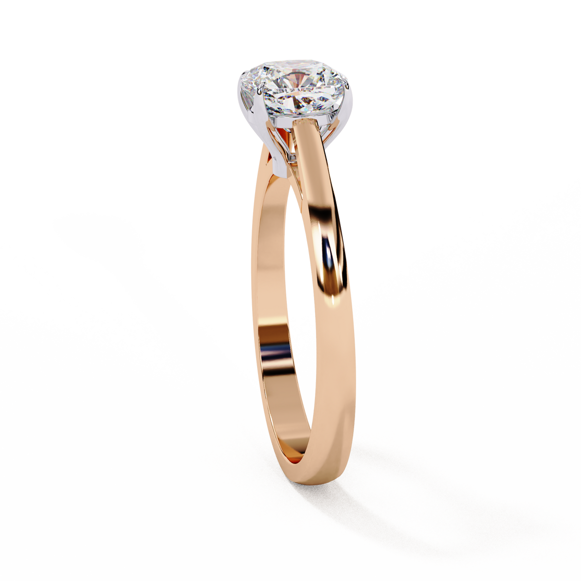 Cushion Cut Diamond Cathedral Solitaire Engagement Ring