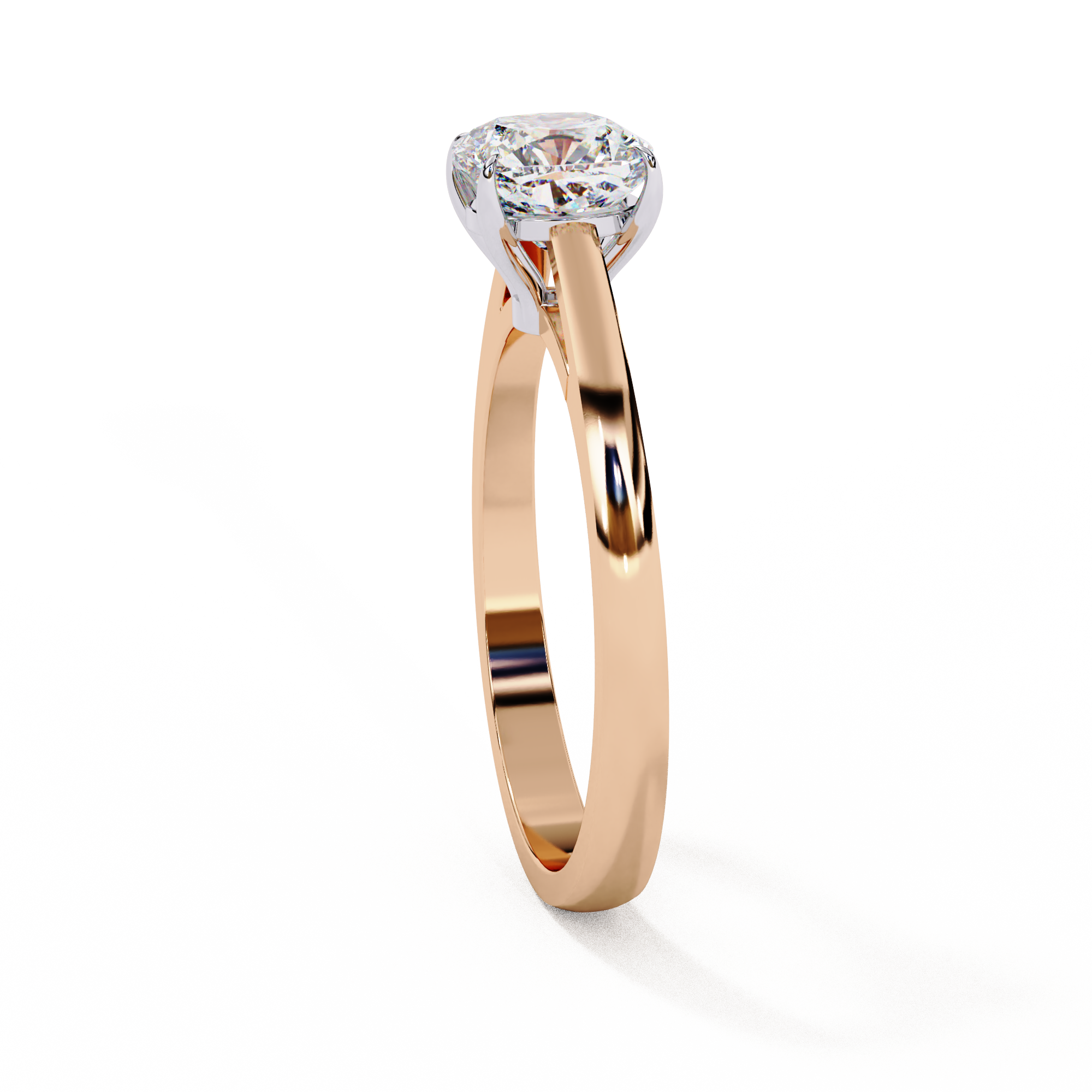 Cushion Cut Diamond Cathedral Solitaire Engagement Ring