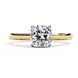 Cushion Cut Diamond Cathedral Solitaire Engagement Ring