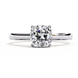 Cushion Cut Diamond Cathedral Solitaire Engagement Ring