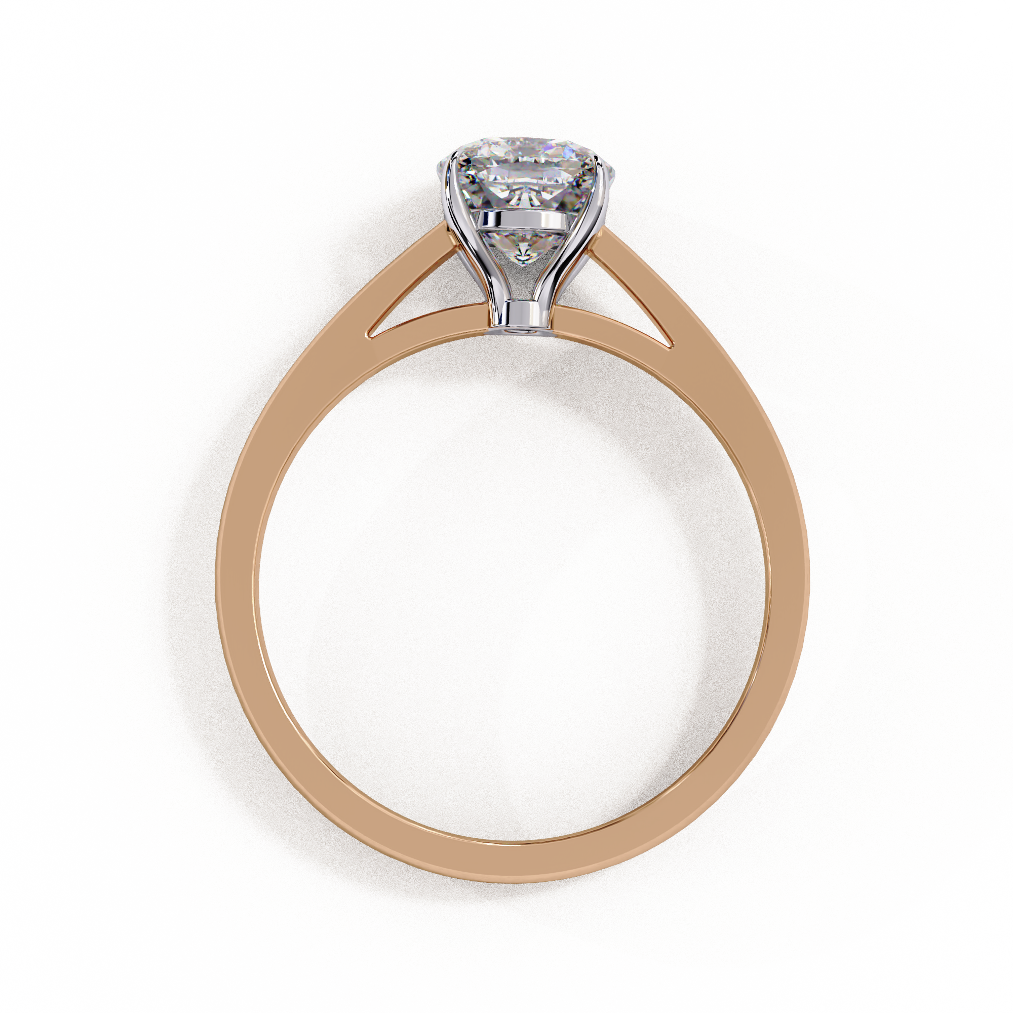 Cushion Cut Diamond Cathedral Solitaire Engagement Ring