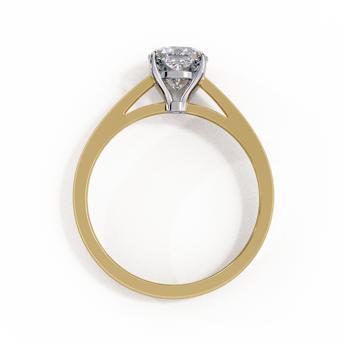 Cushion Cut Diamond Cathedral Solitaire Engagement Ring