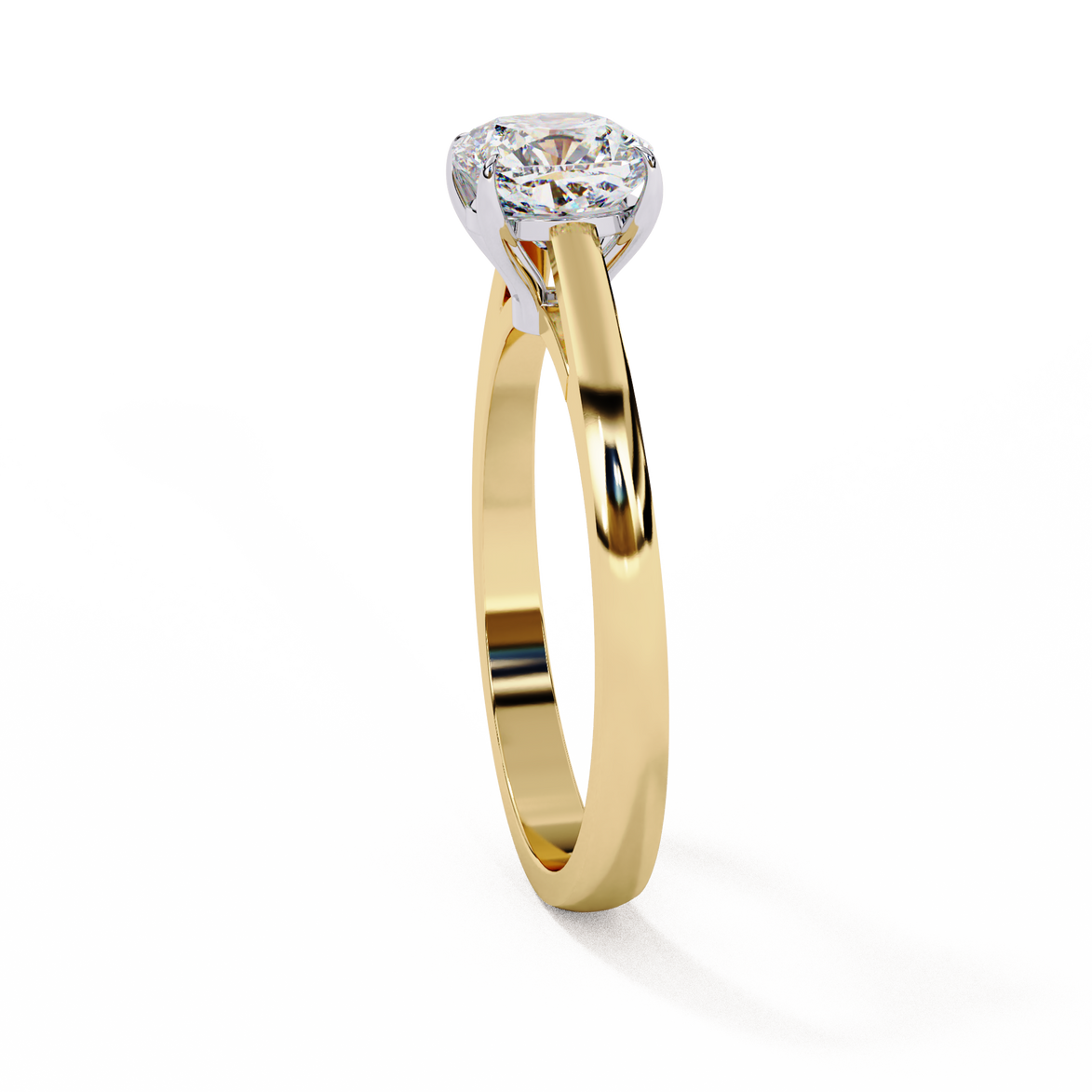 Cushion Cut Diamond Cathedral Solitaire Engagement Ring