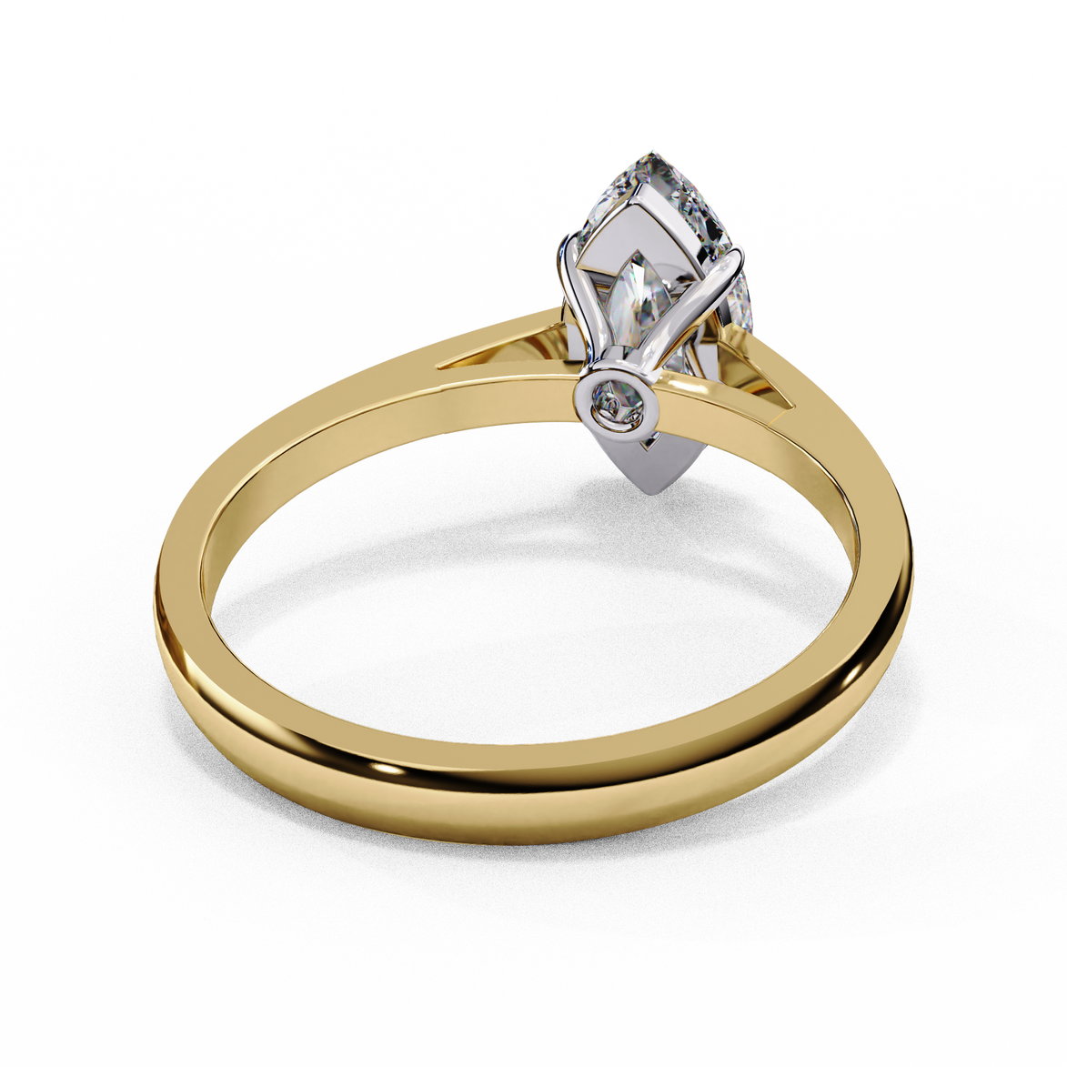 Marquise Cut Diamond Cathedral Solitaire Engagement Ring
