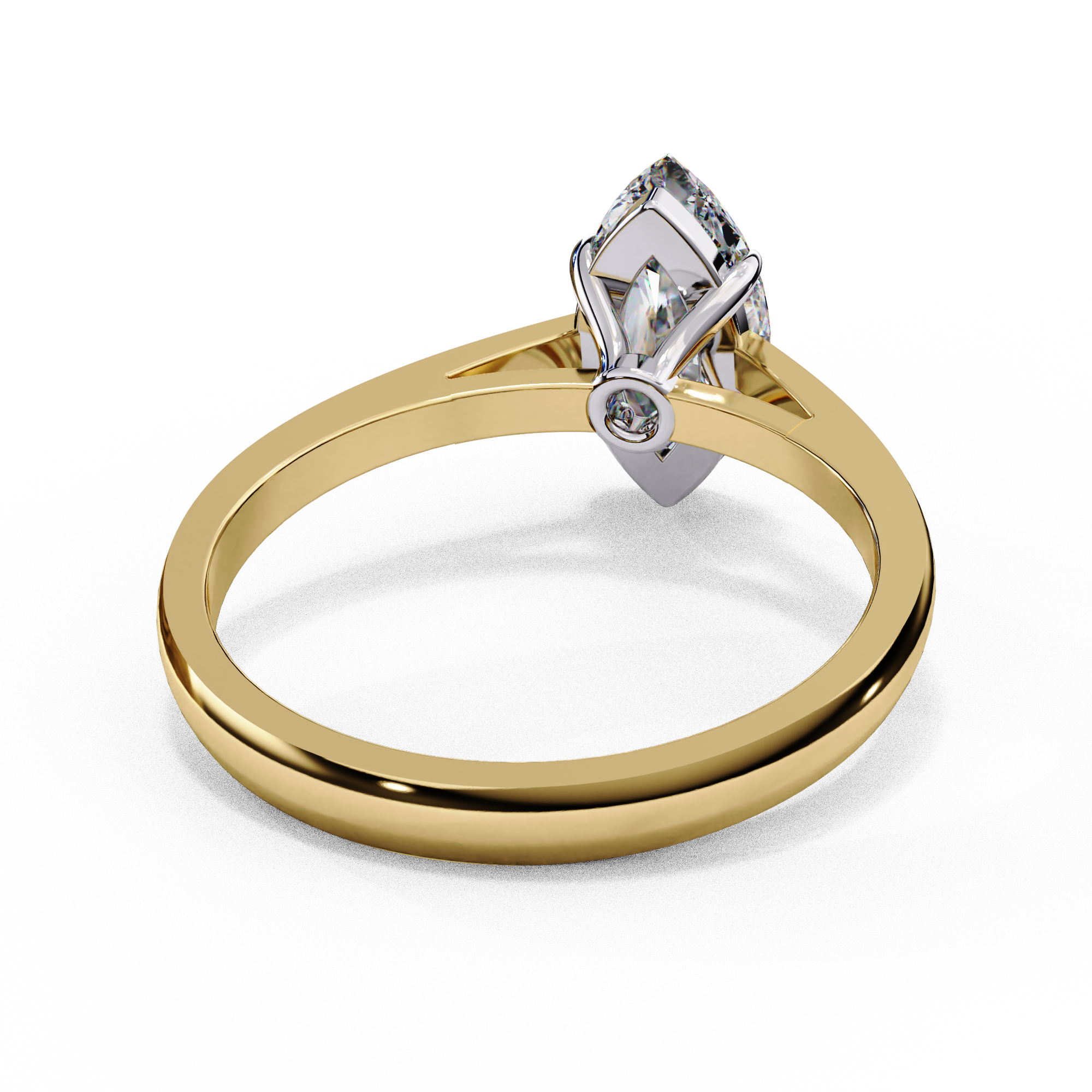 Marquise Cut Diamond Cathedral Solitaire Engagement Ring