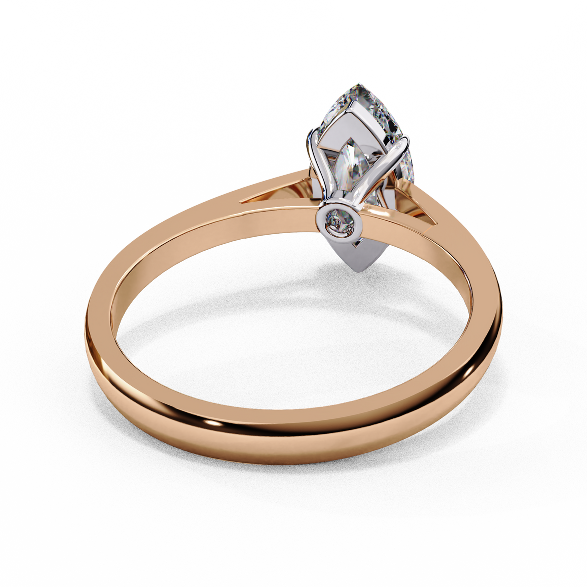 Marquise Cut Diamond Cathedral Solitaire Engagement Ring