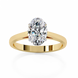 Elegant Oval Diamond Cathedral Solitaire Ring with Elevated Gallery