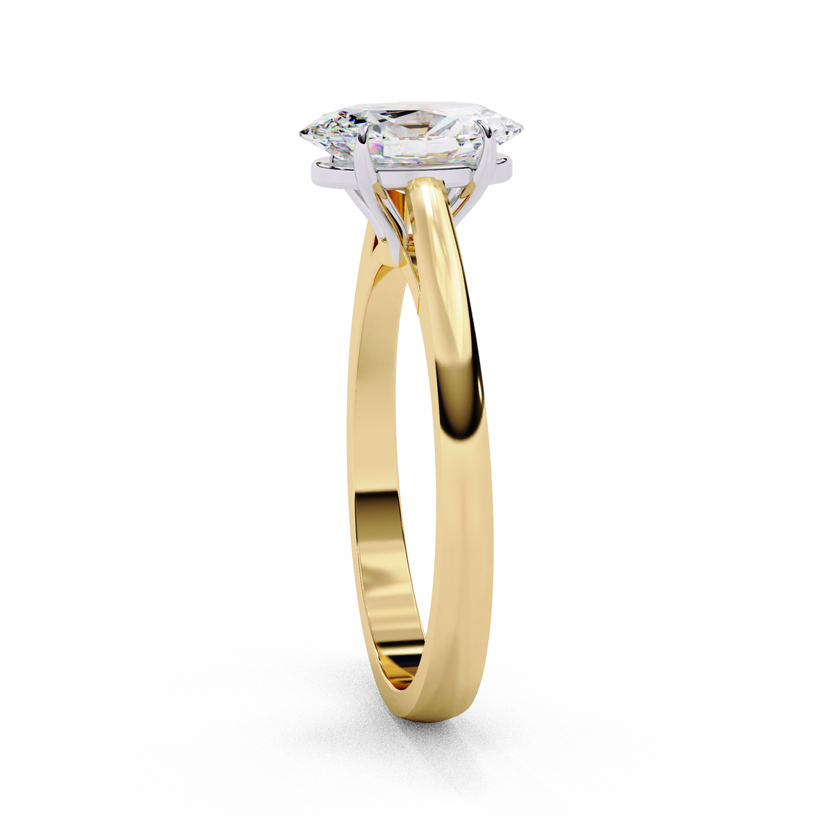 Elegant Oval Diamond Cathedral Solitaire Ring with Elevated Gallery
