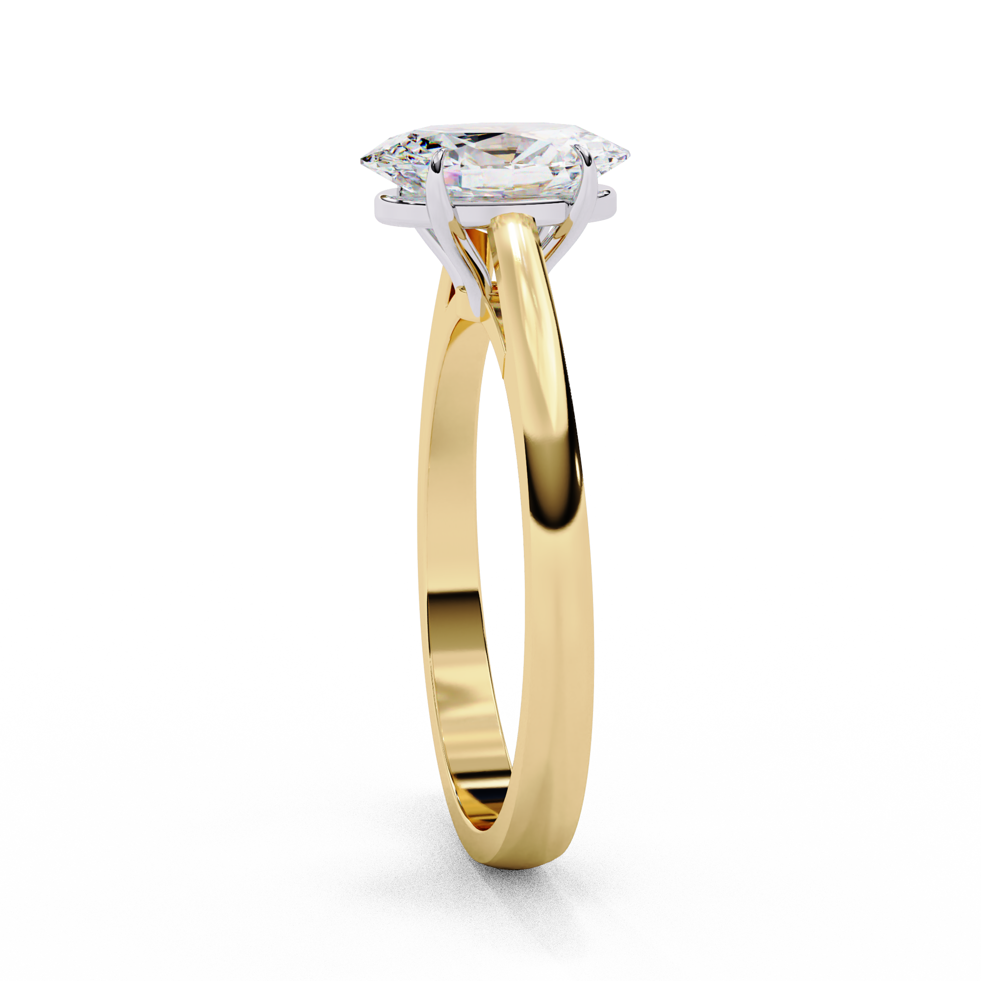 Elegant Oval Diamond Cathedral Solitaire Ring with Elevated Gallery