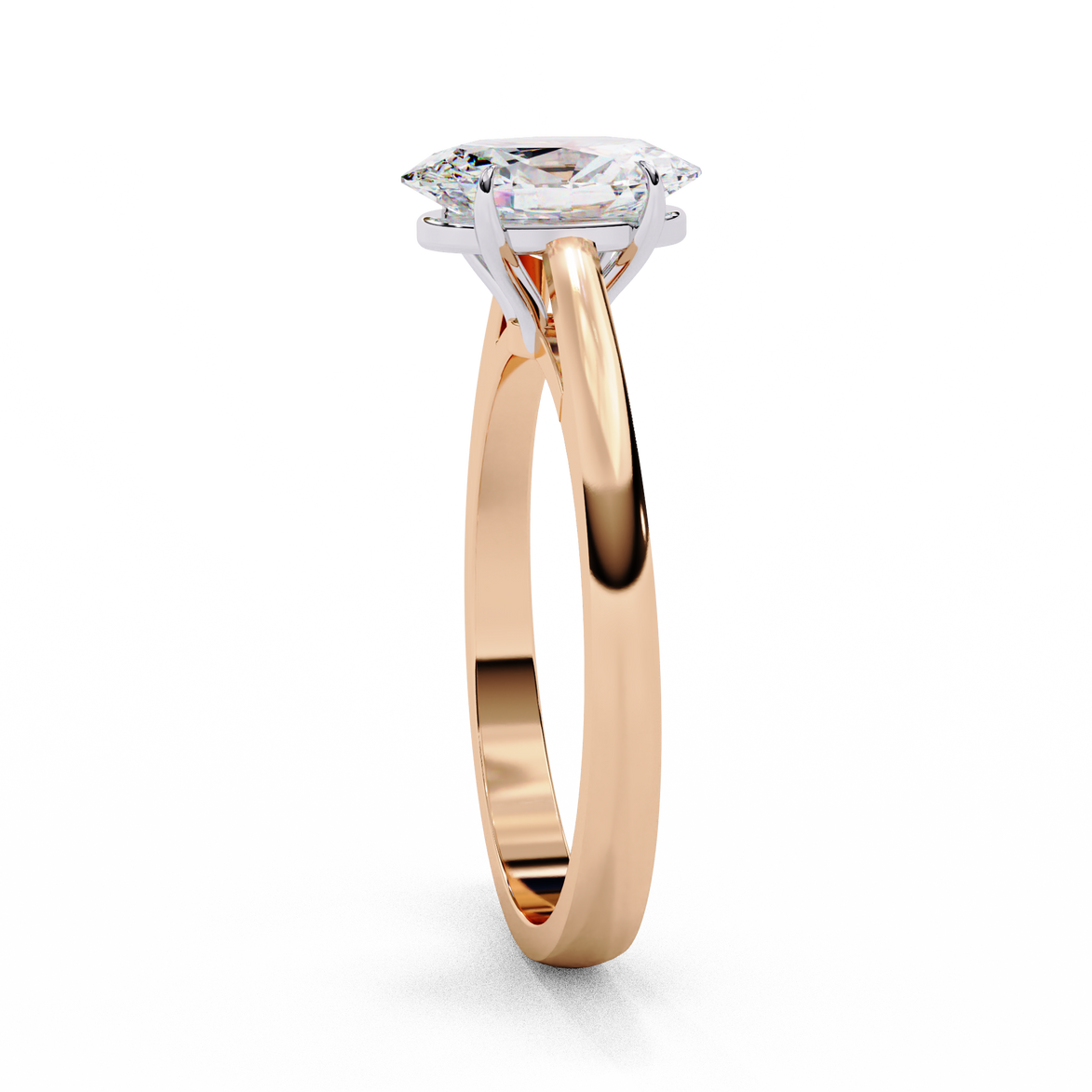 Elegant Oval Diamond Cathedral Solitaire Ring with Elevated Gallery