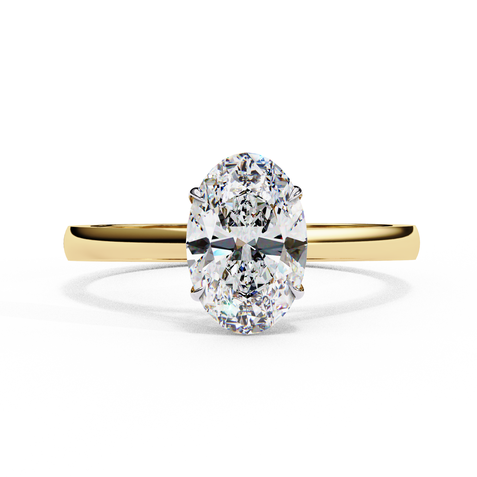 Elegant Oval Diamond Cathedral Solitaire Ring with Elevated Gallery