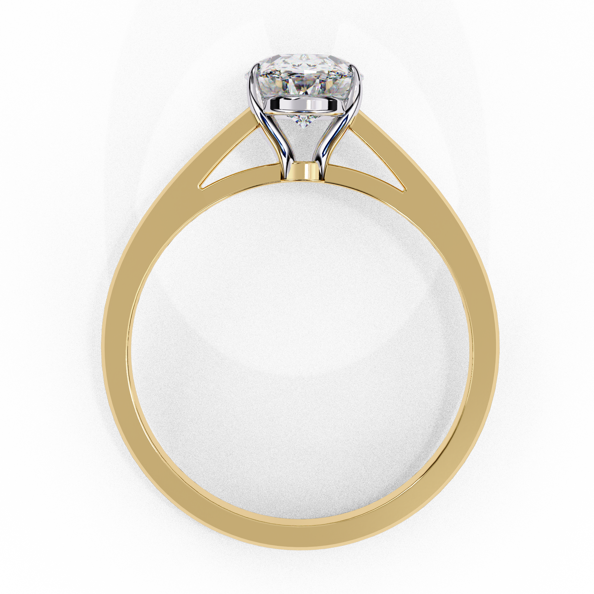 Elegant Oval Diamond Cathedral Solitaire Ring with Elevated Gallery
