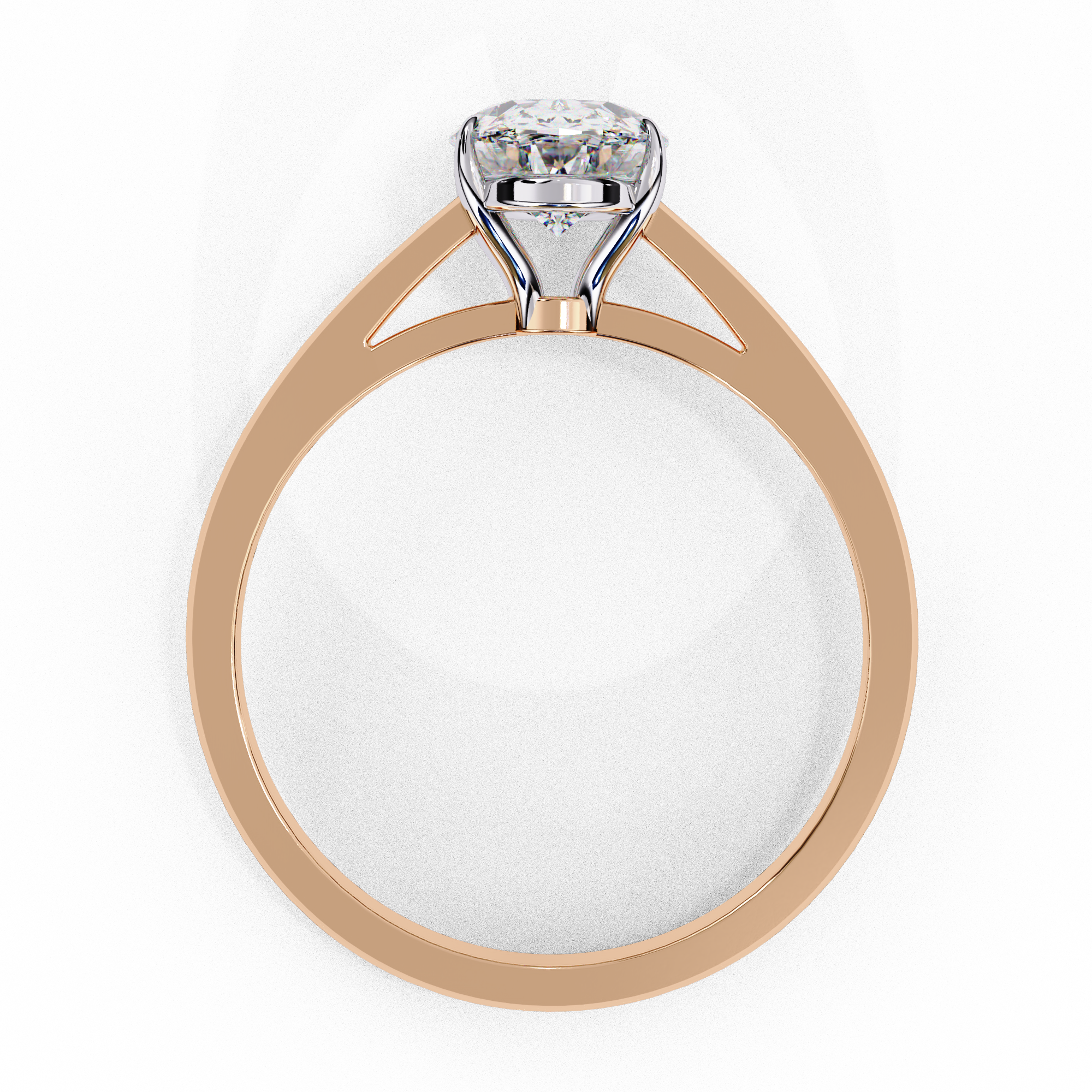 Elegant Oval Diamond Cathedral Solitaire Ring with Elevated Gallery