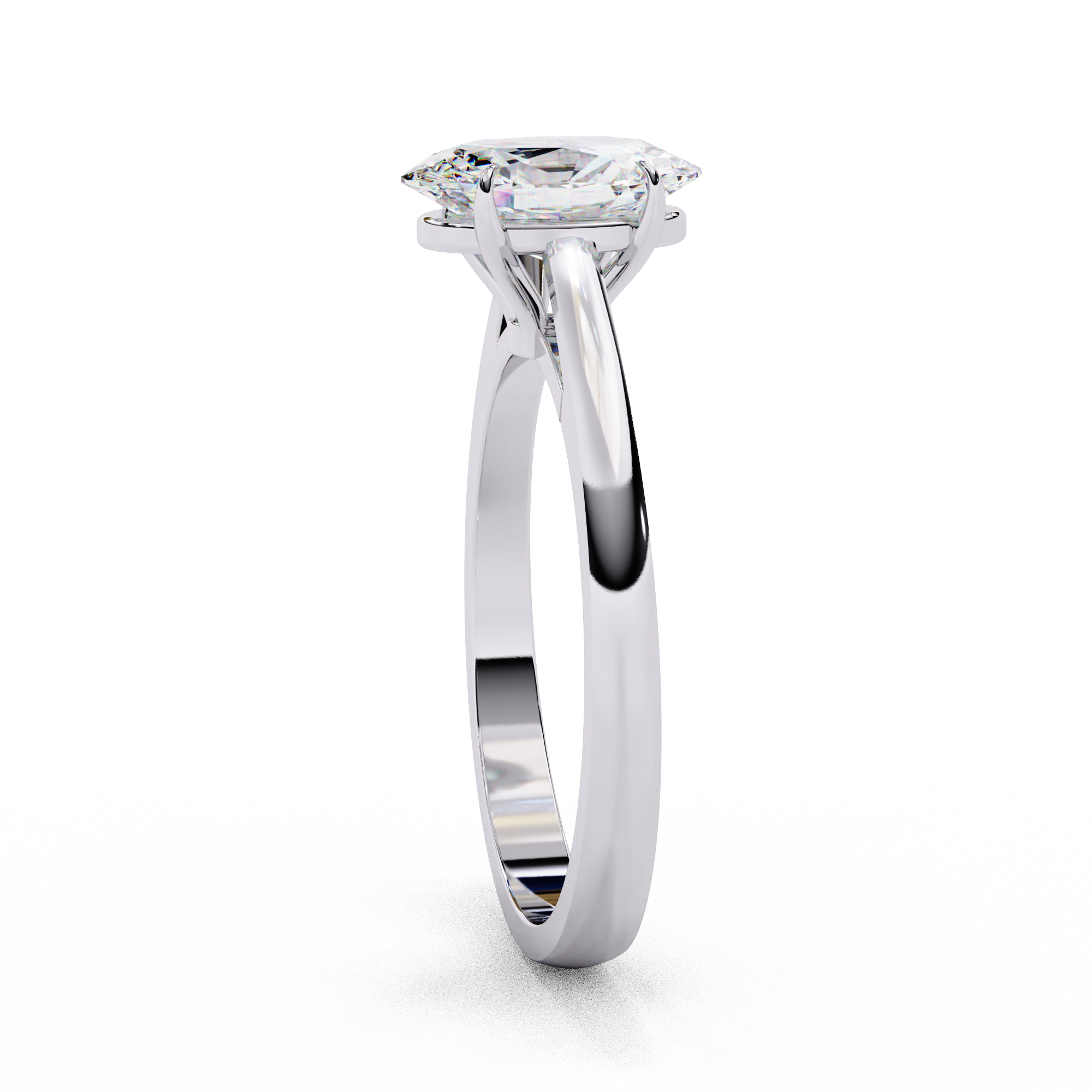 Elegant Oval Diamond Cathedral Solitaire Ring with Elevated Gallery