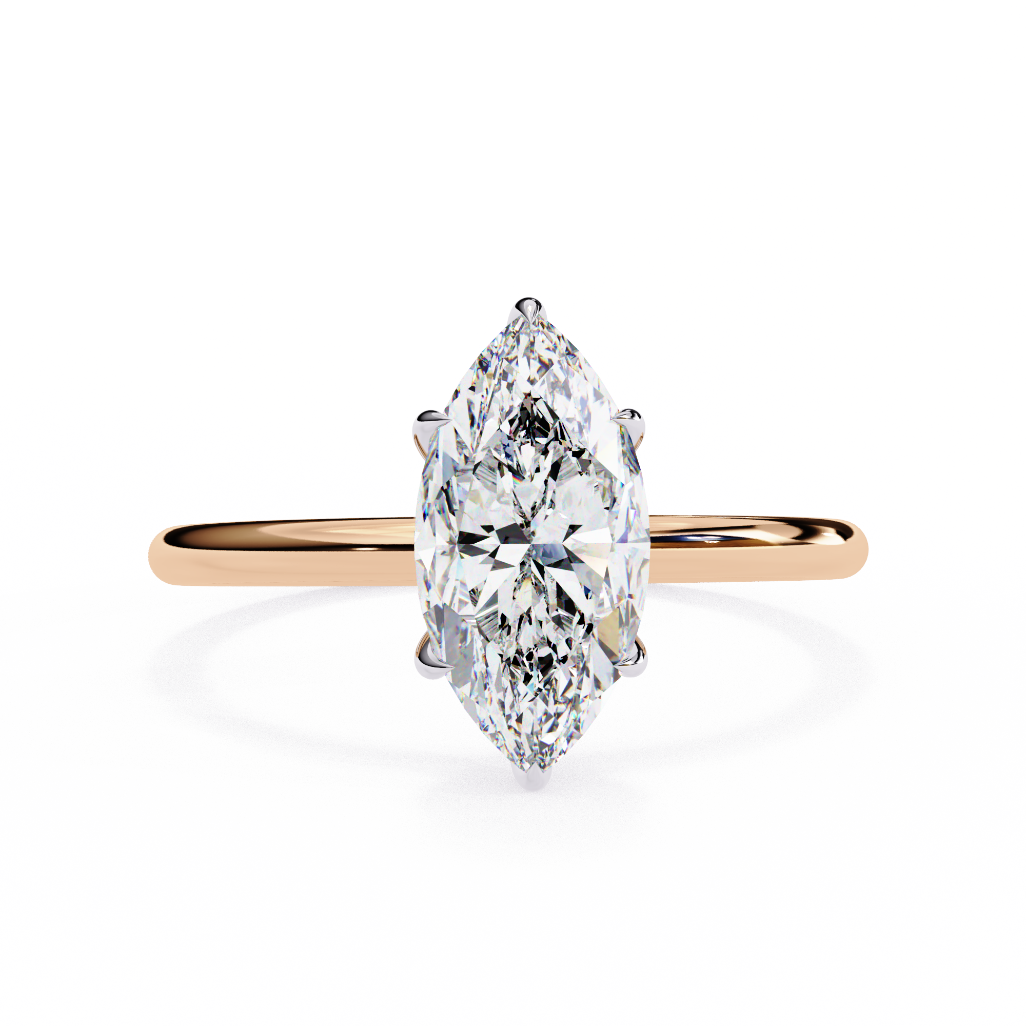 Marquise Diamond Hidden Halo Solitaire Ring