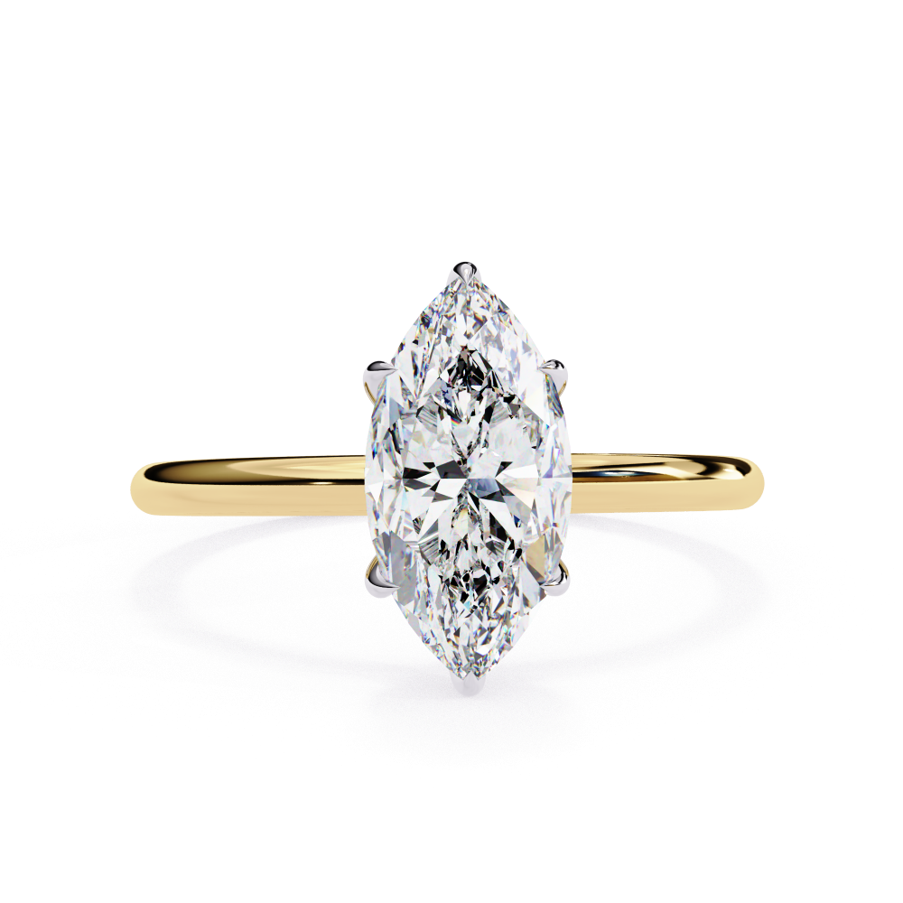 Marquise Diamond Cathedral Solitaire Ring