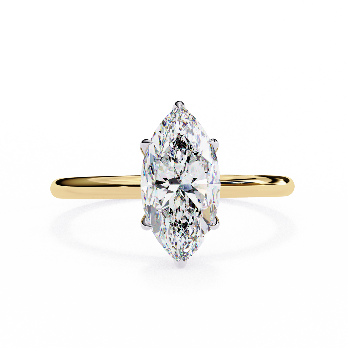 Marquise Diamond Hidden Halo Solitaire Ring