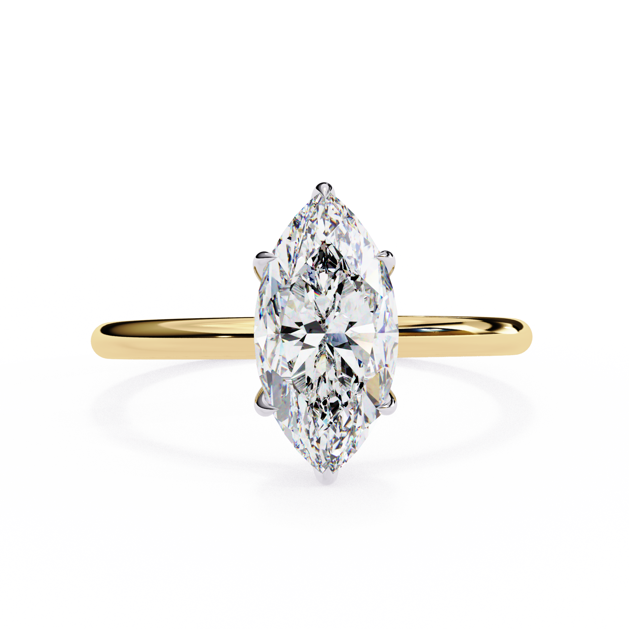 Marquise Diamond Hidden Halo Solitaire Ring