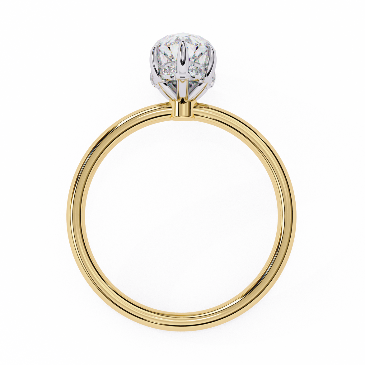 Marquise Diamond Hidden Halo Solitaire Ring