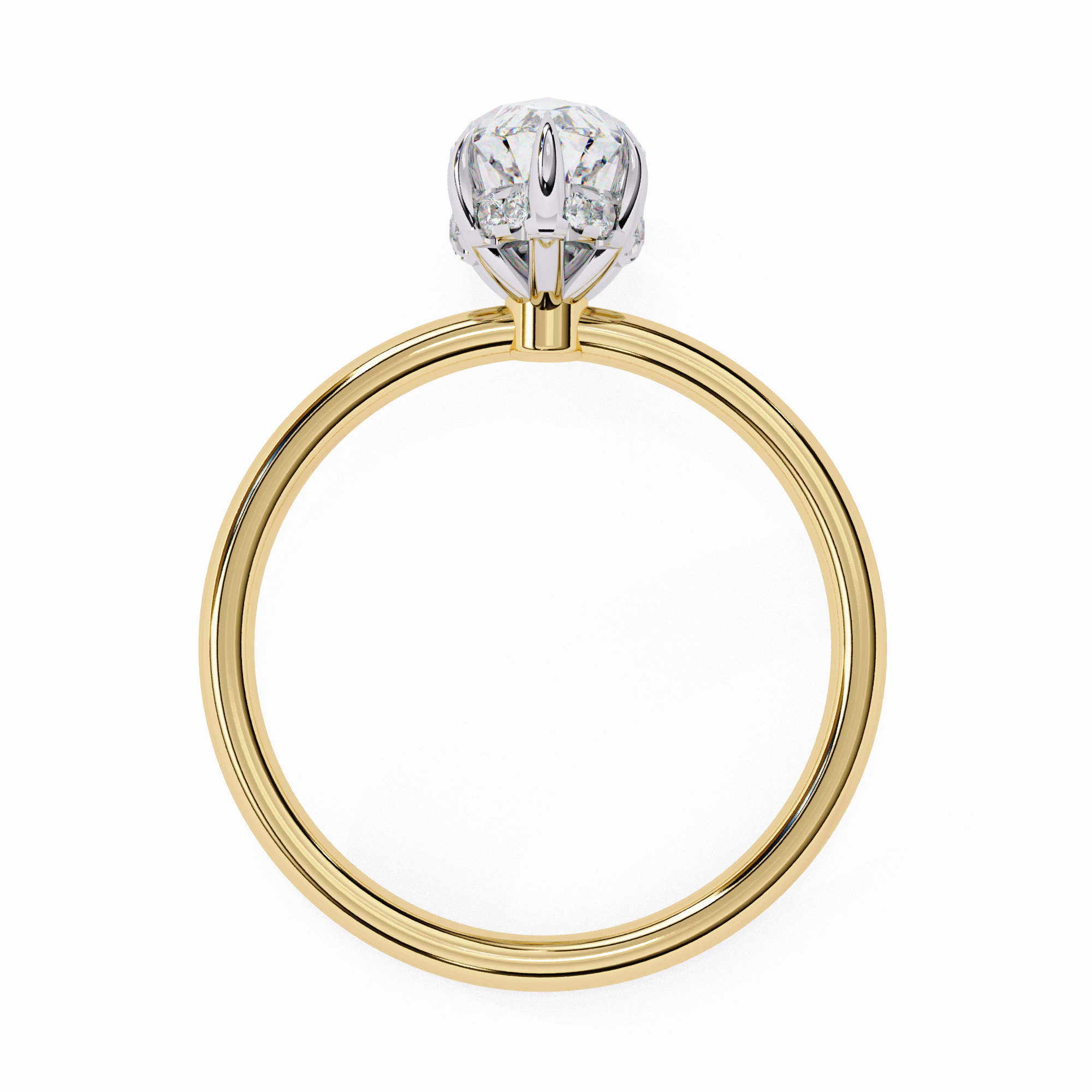 Marquise Diamond Hidden Halo Solitaire Ring