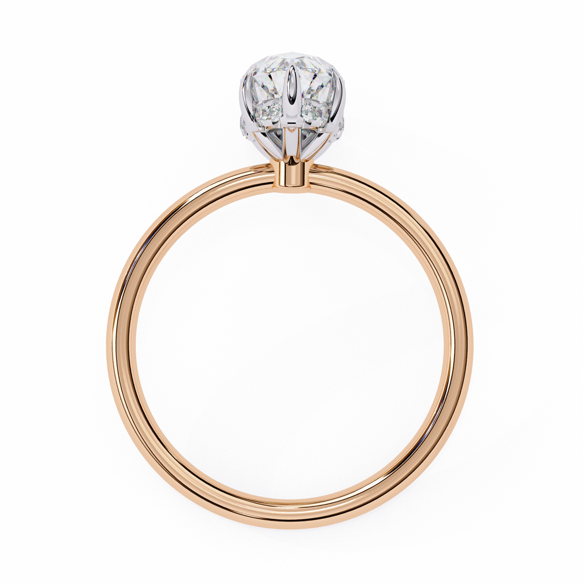 Marquise Diamond Hidden Halo Solitaire Ring