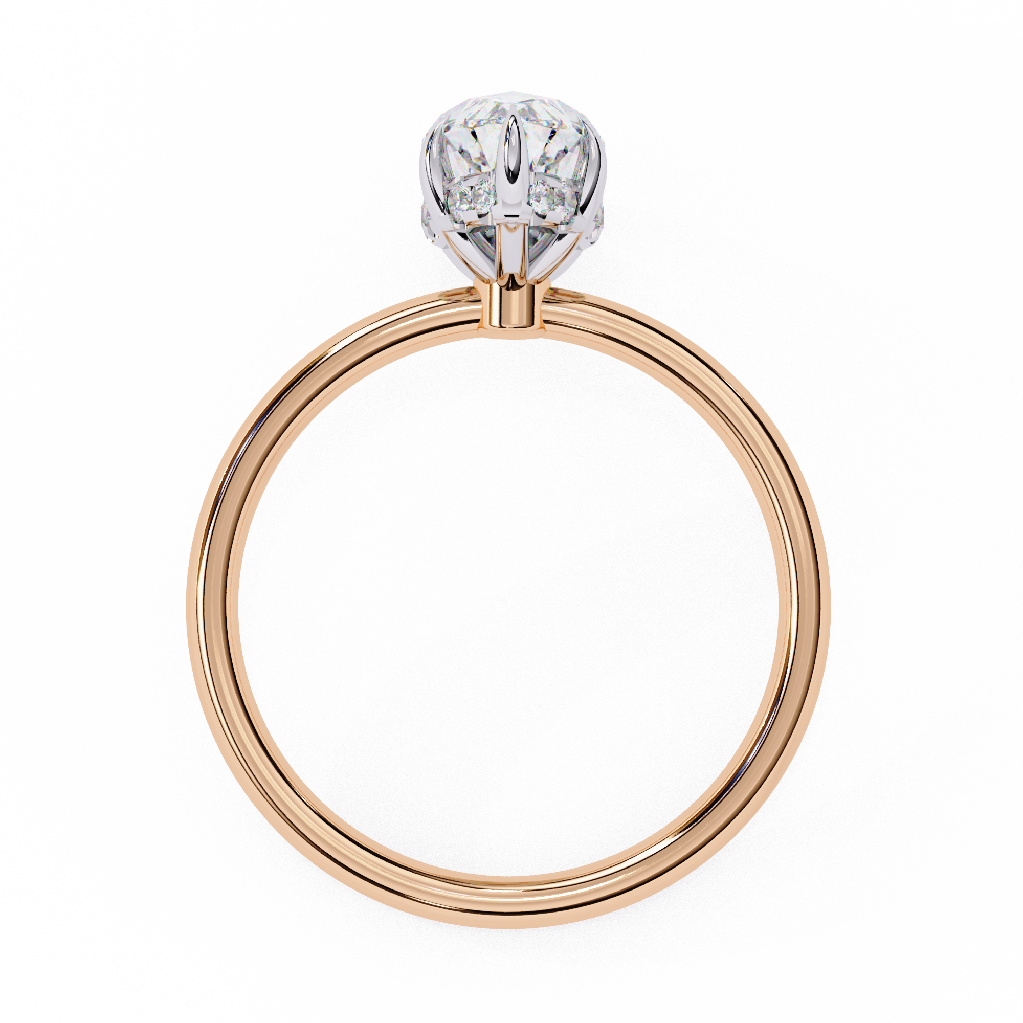 Marquise Diamond Hidden Halo Solitaire Ring