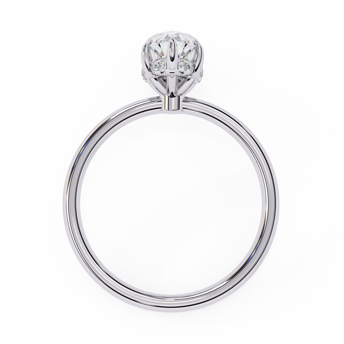 Marquise Diamond Hidden Halo Solitaire Ring