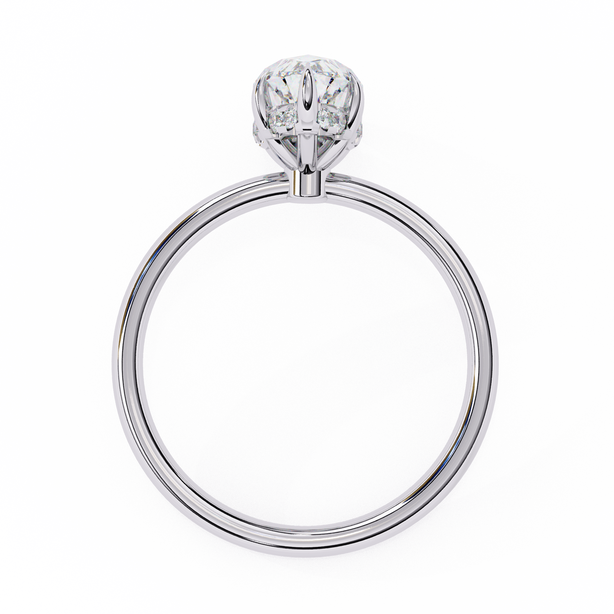 Marquise Diamond Hidden Halo Solitaire Ring