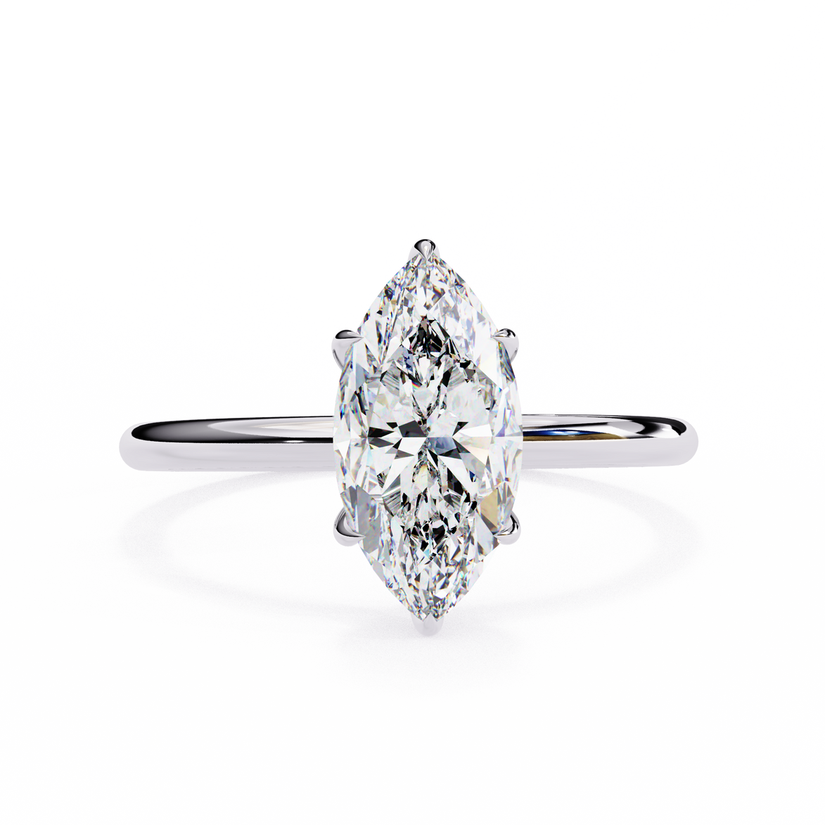 Marquise Diamond Hidden Halo Solitaire Ring