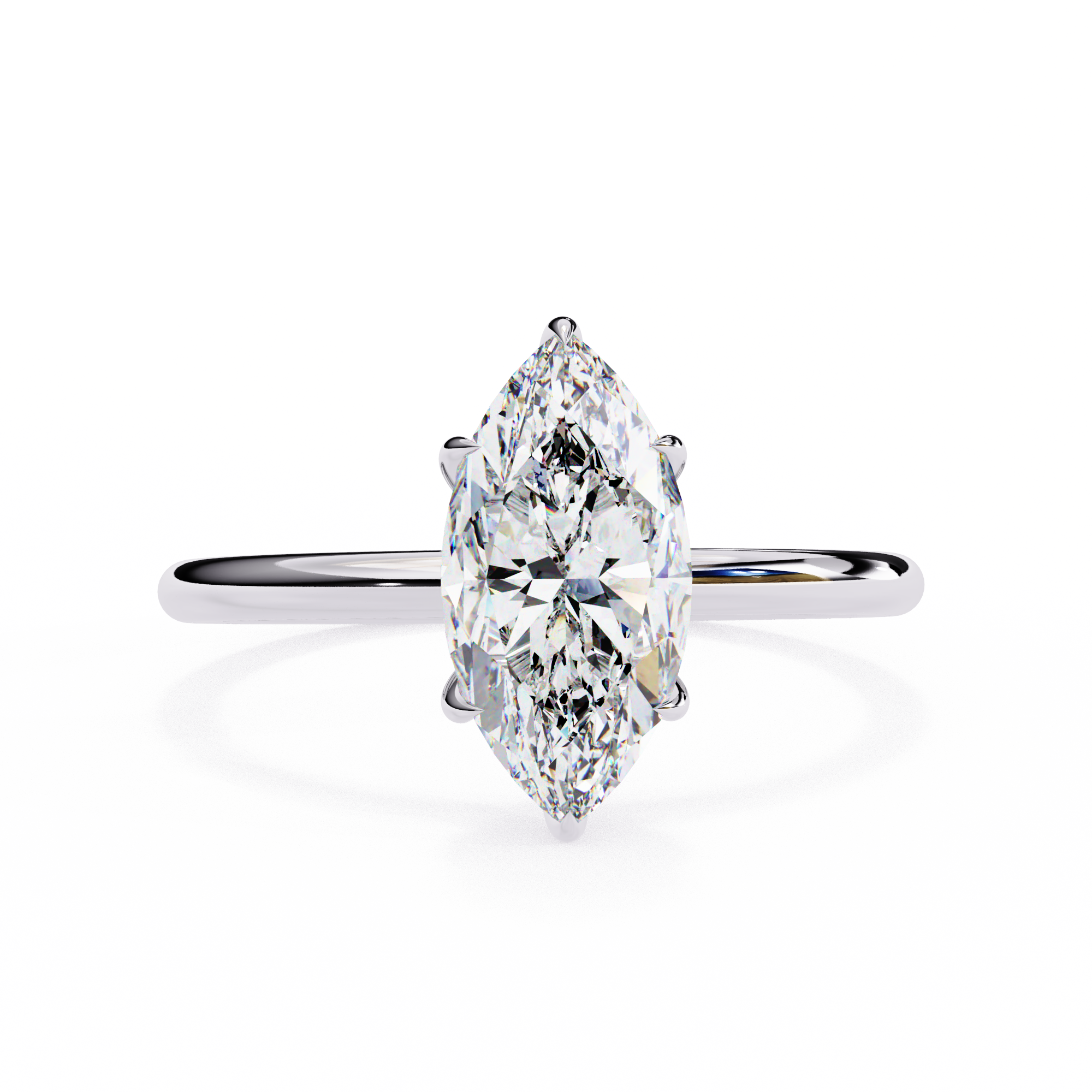 Marquise Diamond Hidden Halo Solitaire Ring