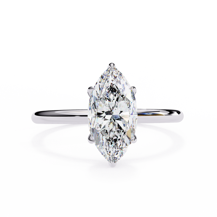 Marquise Diamond Hidden Halo Solitaire Ring