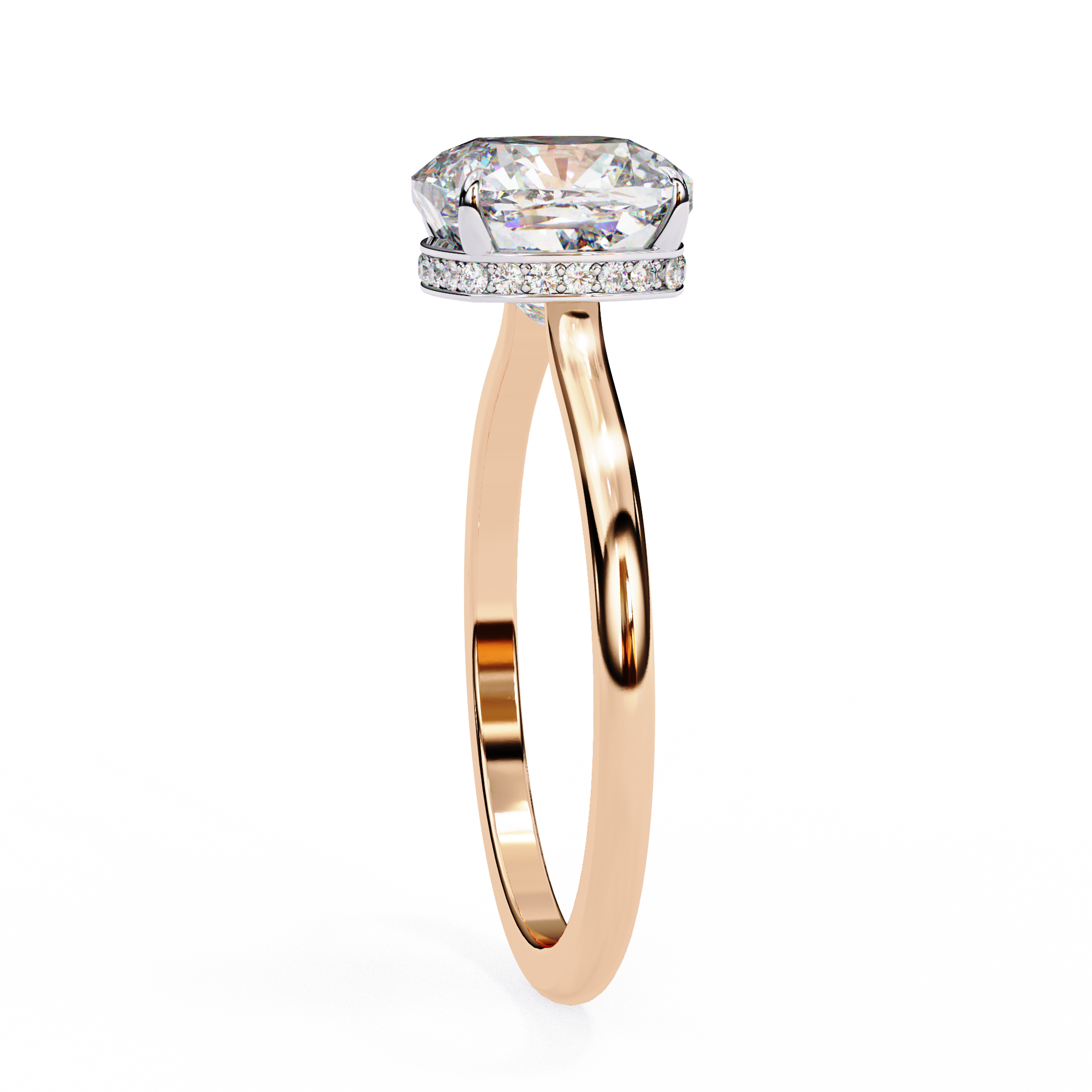 Classic Cushion Cut Hidden Halo Ring