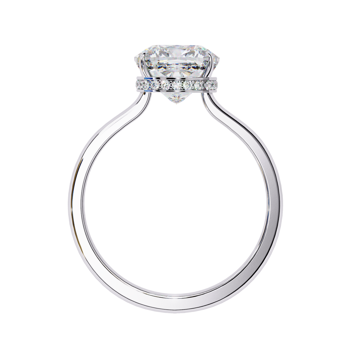 Classic Cushion Cut Hidden Halo Ring